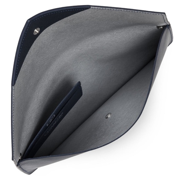 Lancaster Paris Crossbody Envelope Clutch! NWT Navy Smooth Leather handbag! - Picture 3 of 11